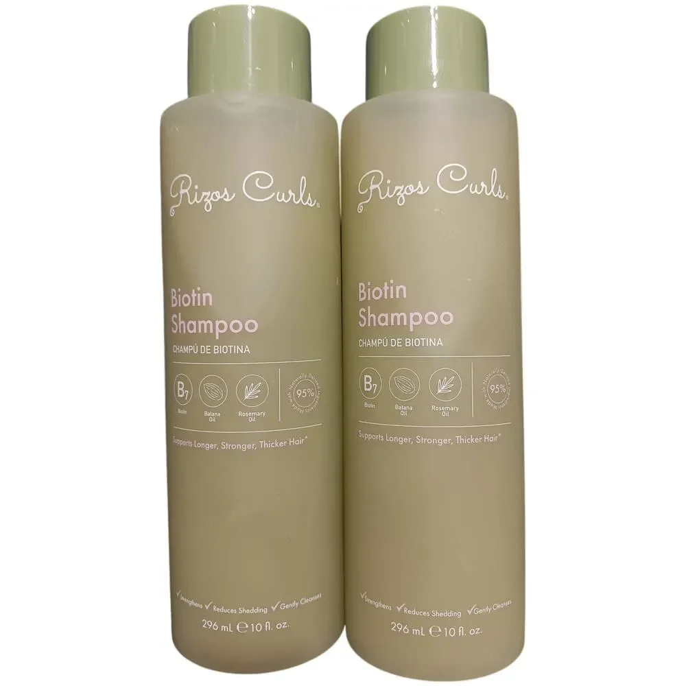 Rizos Curls Biotin Shampoo Designed to gently cleanse and nourish hair